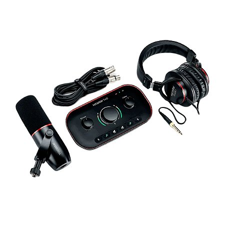 Kit de Gravação Focusrite Vocaster Two Studio com Interface de Audio