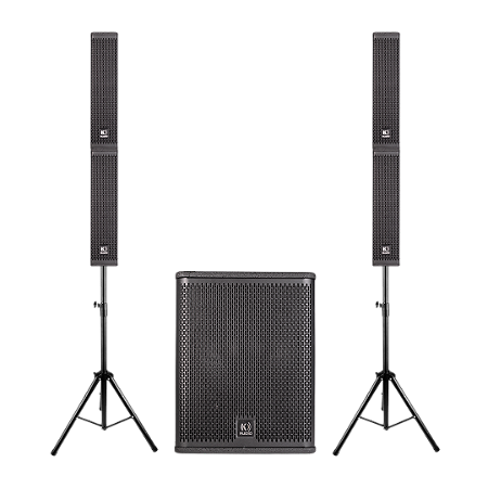 Sistema de coluna vertical estéreo com subwoofer K-Audio LS12.4A