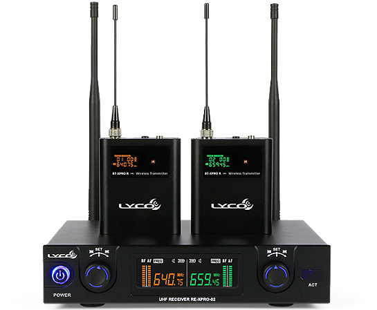 Microfone sem fio Lyco UHXPRO-02 HLI HLI Duplo Headset UHF