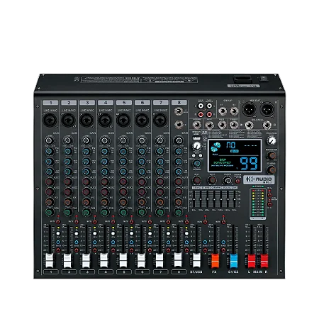 Mesa de Som K-Audio Mi 8.2 - 8 Canais com USB e Bluetooth