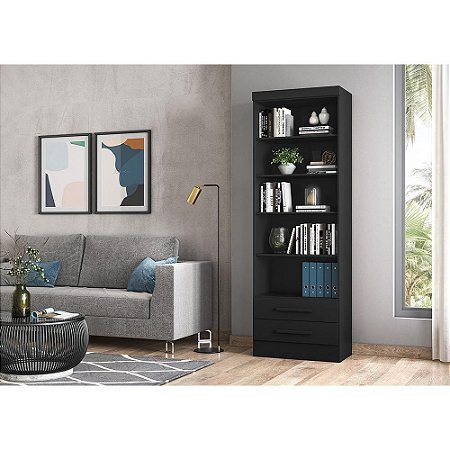 Estante Multiuso Livreiro Com 2 Gavetas
