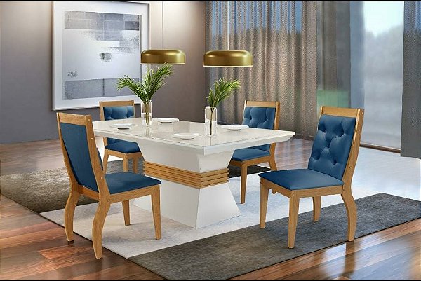 Sala De Jantar Agata 120m+4 Cadeiras