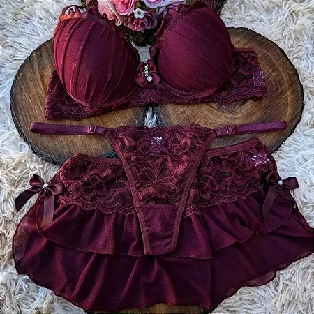 Conjunto Lingerie com sainha yamnho GG