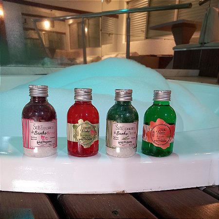 Kit Sais e espuma de banho Alecrim ou Morango La Pimenta