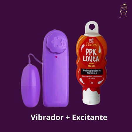 kit Vibrador Bullet com Fio + Excitante PPK Louca