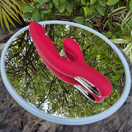 Vibrador ponto G com pulsação interna e estimulação clitoriana