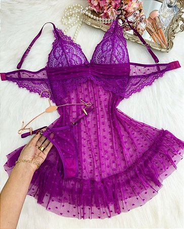 Camisola em tule coração com bojo Tamanho G - Japuir