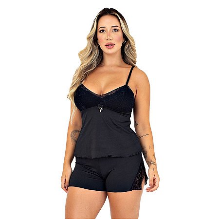 Baby doll melina com renda TAMANHO P