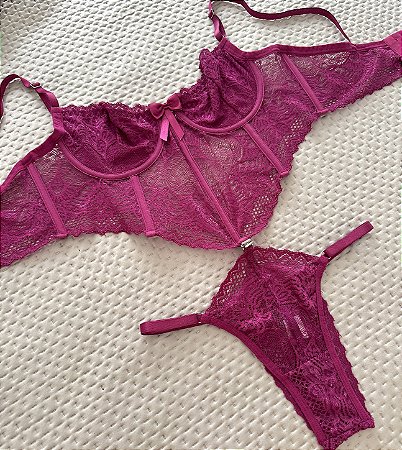 Body Olivia com aro sem bojo. TAM G SOMENTE COR FUCSIA