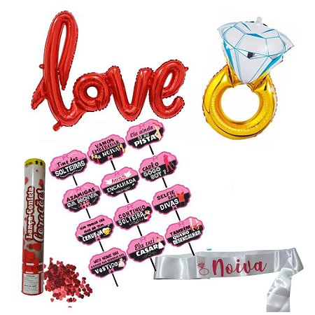 Kit Chá Lingerie Plaquinhas Confete Noiva Balão Love Anel - Serena Moda  Íntima e Sex Shop