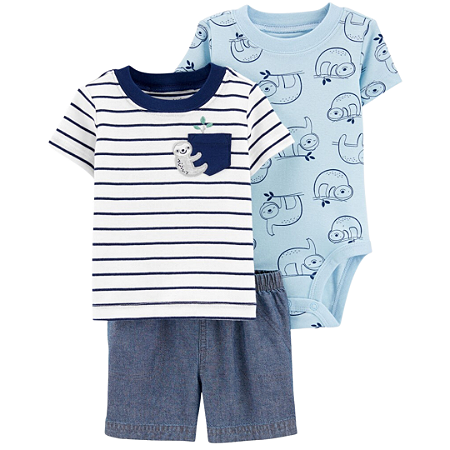 Trio com Body e Camiseta Preguiça