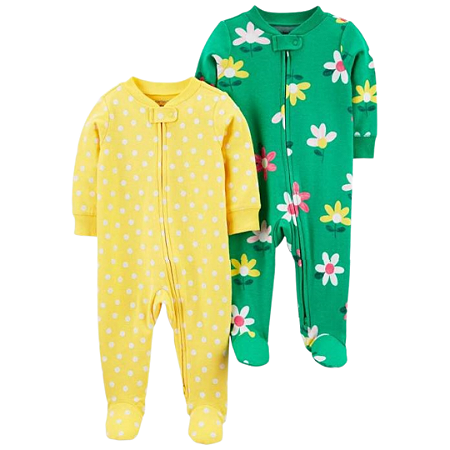 Kit com 2 Peças Macacão Verde e Amarelo