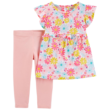 Kit com 2 Peças Bata Florida e Calça