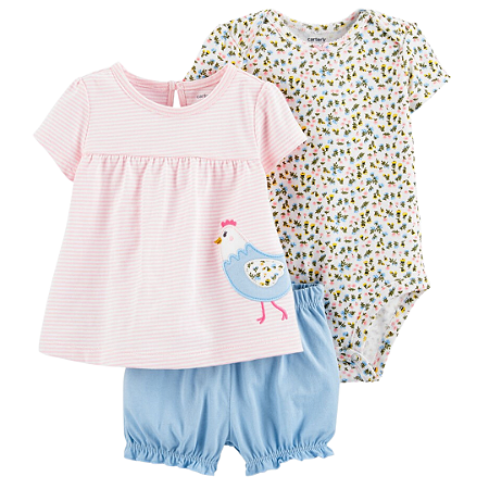 Trio Body Manga Curta e Camiseta Listrada