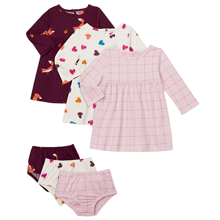 Kit Vestidos com tapa fralda