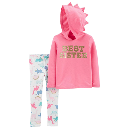 Kit com 2 Peças Moletom com Gorro Dino