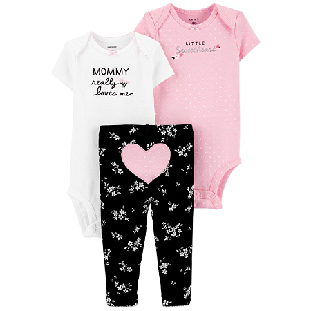 Trio Body Manga Curta Mommy Loves Me