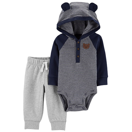 Kit 2 Peças Blusa Listrada com Gorro