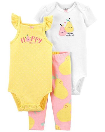 Trio Com Body Regata e Calça Pera