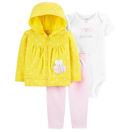 Trio Body Manga Curta e Blusa Manga Longa Bee