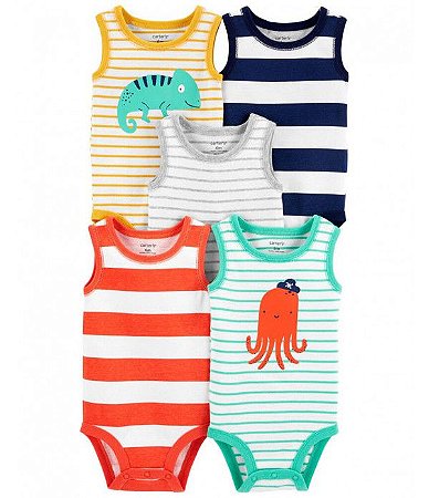 Kit Body Com 5 Peças Regata Polvo