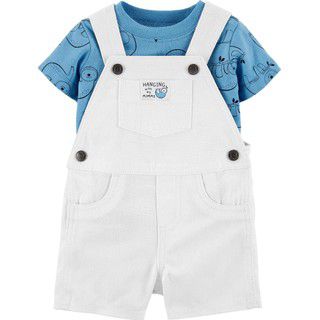 Jardineira Shorts com Camiseta
