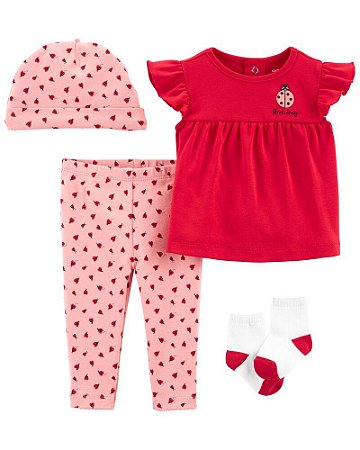 Conjunto com Touca Joaninha