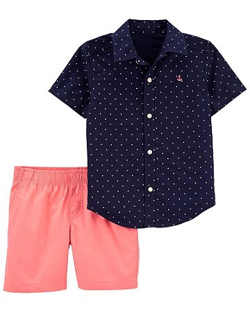 Conjunto 2 pelas Camisa Social e Bermuda