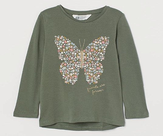 Camiseta Manga Longa Borboleta
