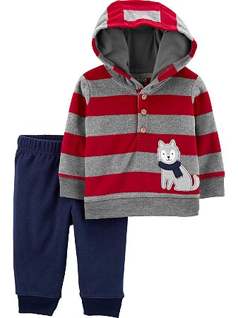 Conjunto Fleece 2 peças Stripe