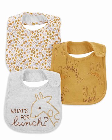 Kit 3 babadores Girafa