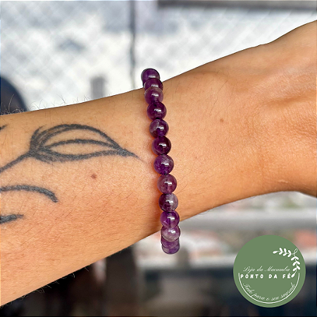 Pulseira -Pedra Ametista - Proteção espiritual, calma e equilíbrio interior