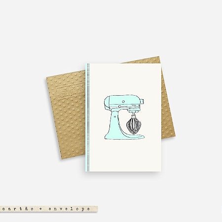 Cartão Envelope - Batedeira Azul