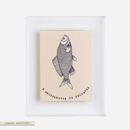 Quadro Acrilíco Peixe Bordado