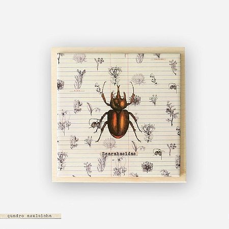 Quadro Azuleicha Botânica - Escaravelho