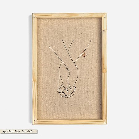 Quadro Box Bordado Mãos