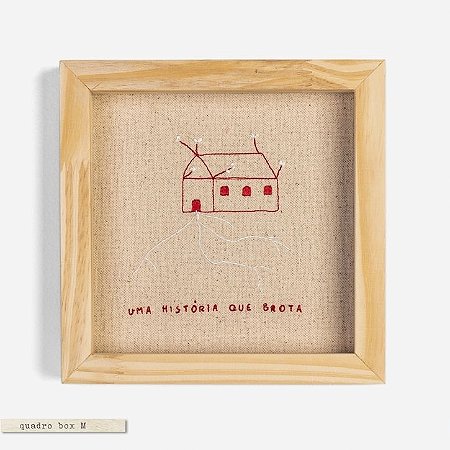 Quadro Box M Bordado - Uma história que brota