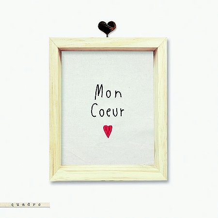 Quadro Caixa Bordado - Mon Coeur
