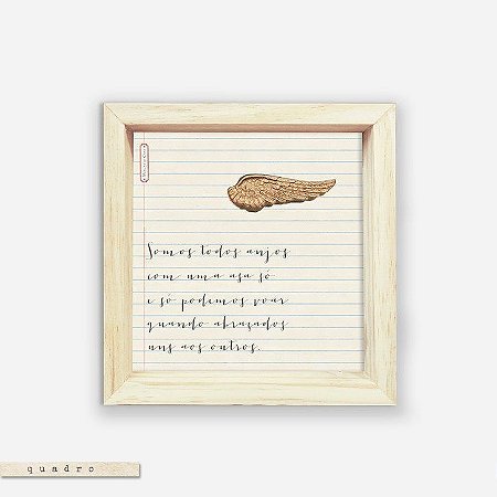 Quadro Caixa Pinus - Somos Todos Anjos