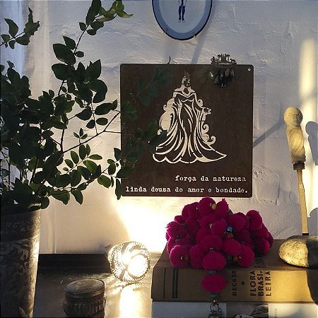 Quadro de Ferro Iemanjá - Força da natureza linda deusa do amor e bondade