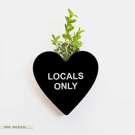 Vaso Acrílico - Coração Preto - Locals Only