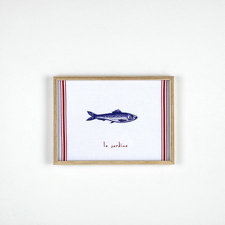 Quadro Box Galícia Bordado - Sardinha