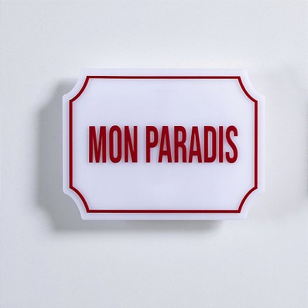 PLACA ETIQUETA ACRILICA - MON PARADIS