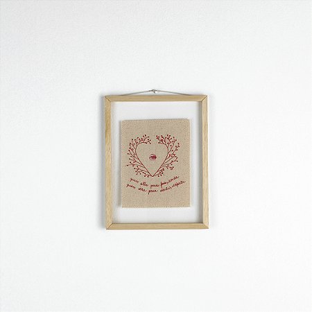 Quadro Moldura Acrílico Duplo Bordado - Quem Olha pra Fora