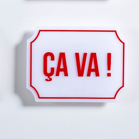 Placa Etiqueta Acrilica - Ça- Va
