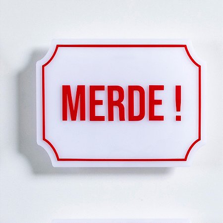 Placa Etiqueta Acrilica - Merde!