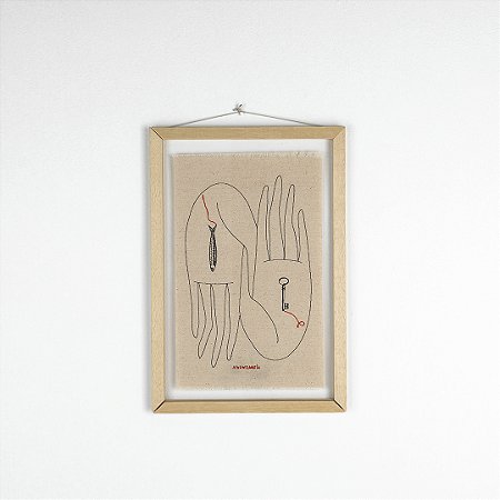 Quadro Moldura Acrílico Duplo Bordado G - Mulher