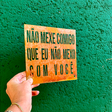 Placa de Ferro - Não mexe comigo que eu não mexo com você