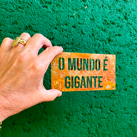 Placa de Ferro P - O mundo é gigante