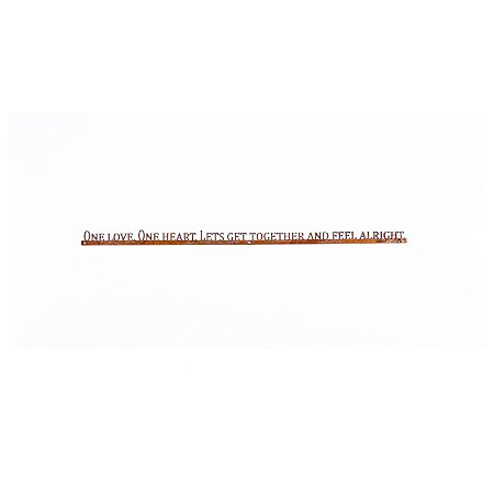 Frase de Ferro - One love, one heart